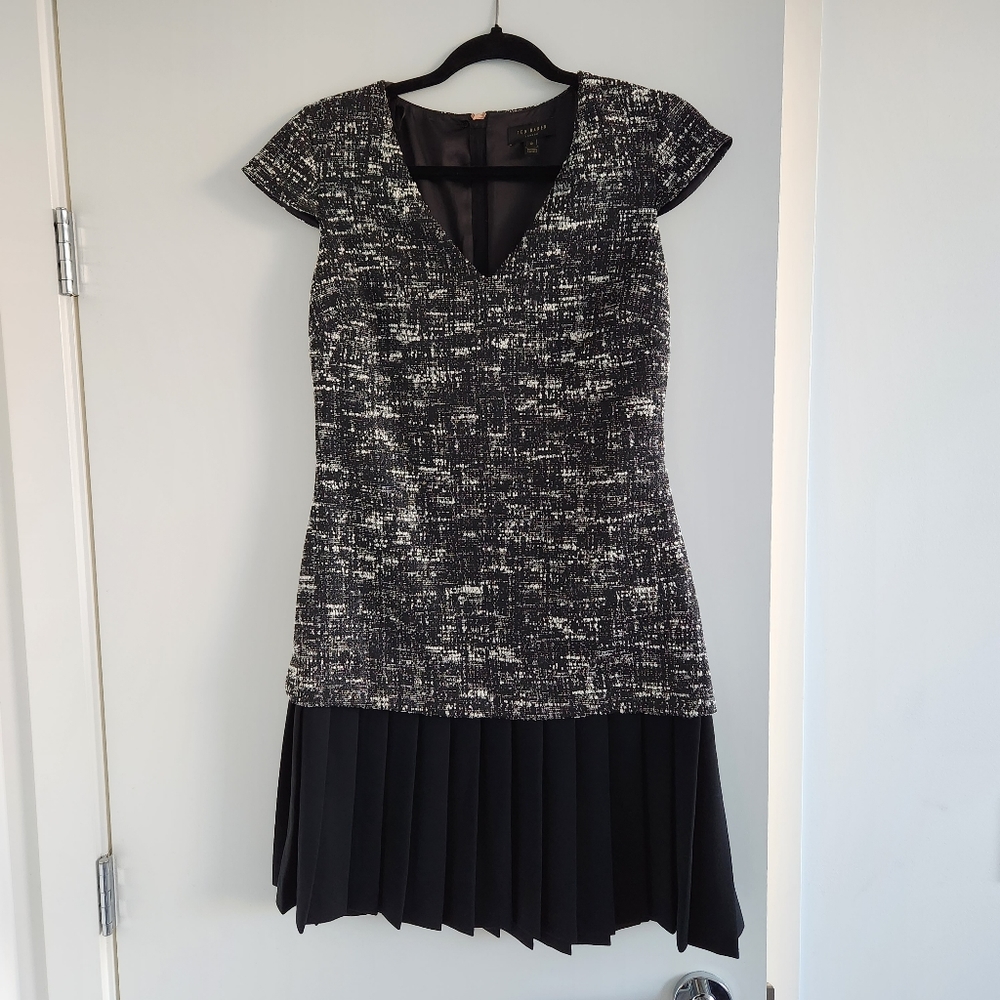 Ted Baker London Lucina V-Neck Tweed Dress